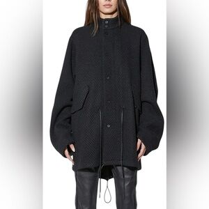 RTA‎ Dillinger oversized jacket Black waffle knit Long Coat women’s size medium